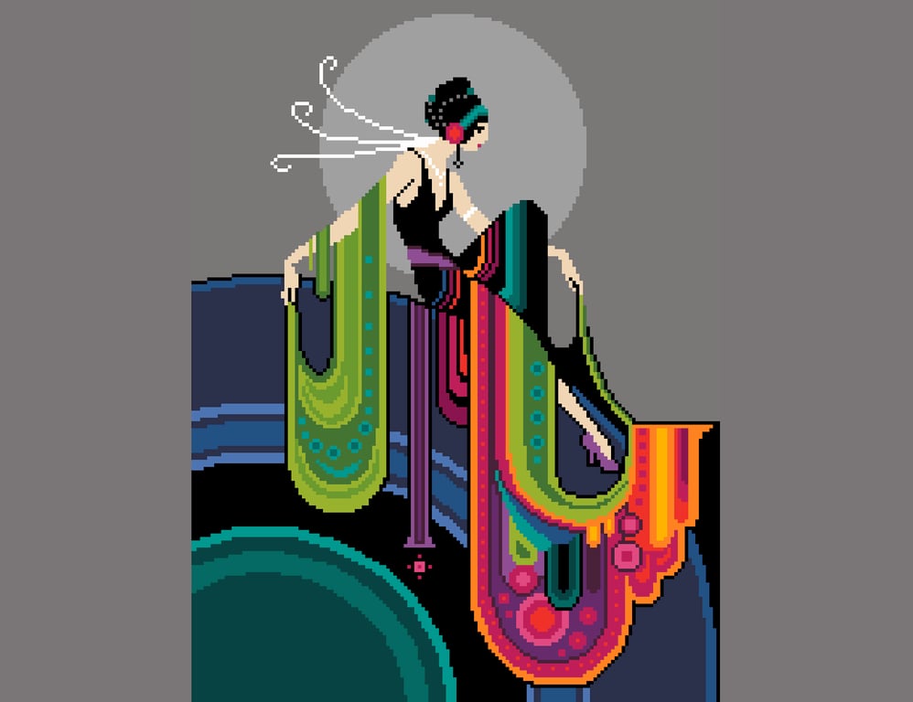 249 - Art Deco Lady Cross Stitch Pattern: 1920s Style (PDF Counted Chart 249)
