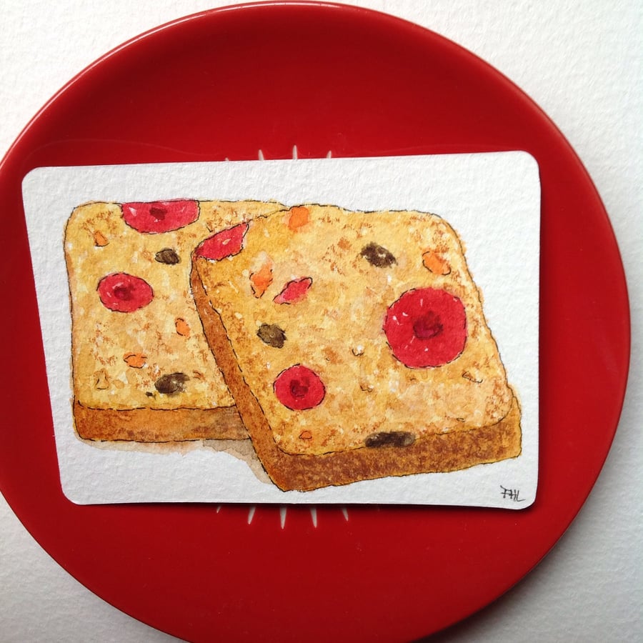 ACEO Original Diet Cake watercolour