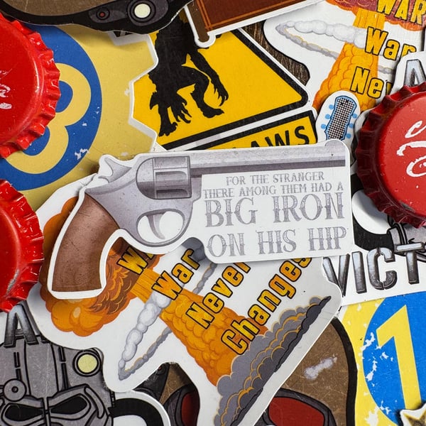 Big Iron Sticker: Fallout New Vegas Video Game Theme