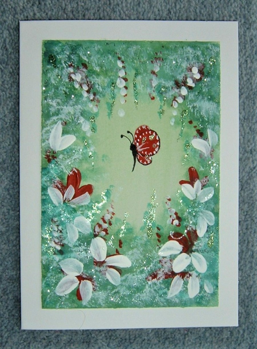 original hand painted greetings card ( ref F 278)