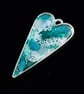 Handmade Ocean Waves Resin Heart Pendant – Ocean Teal Resin & Shell Necklace Ch