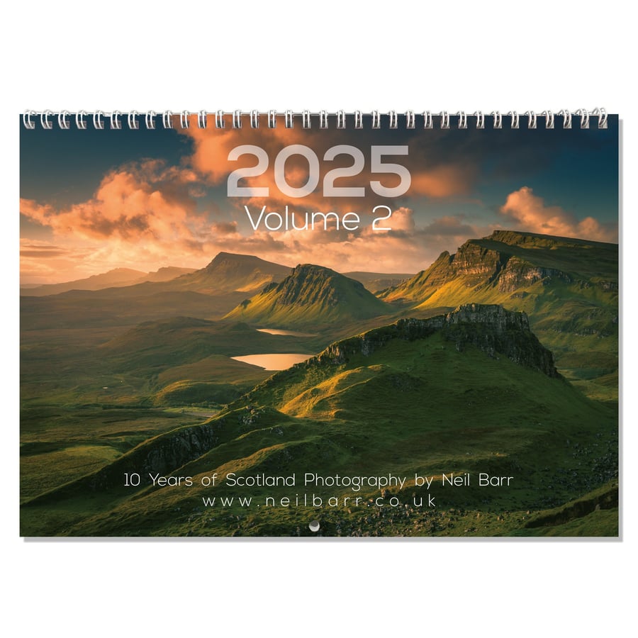 Scotland Calendar 2025 Vol. 2 - A3 (open) A4 (folded) Scottish landscape photos