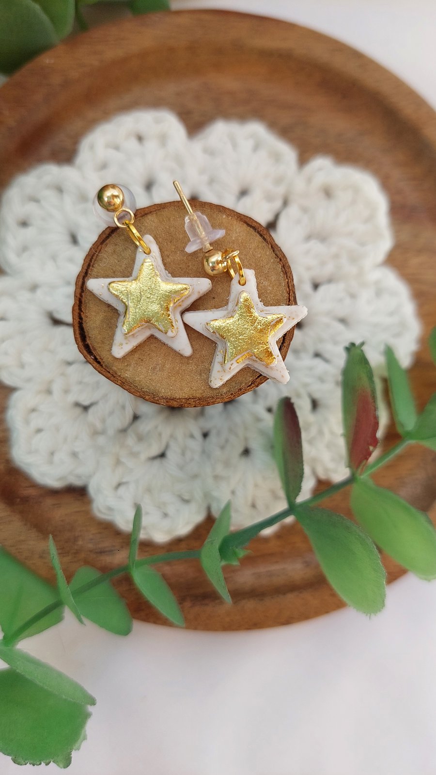 festive star dangle earrings