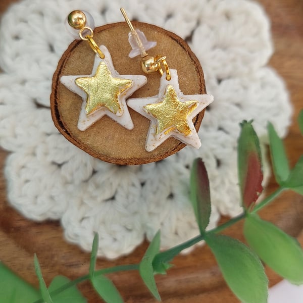 festive star dangle earrings
