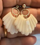 Fan  Earrings with Metallic Hoops - Image 8