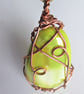 Yellow Glass Wrapped Stone Pendant. Jewellery - Image 1