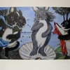 Birth of Venus inspired Bunny Rabbit Greetings Card