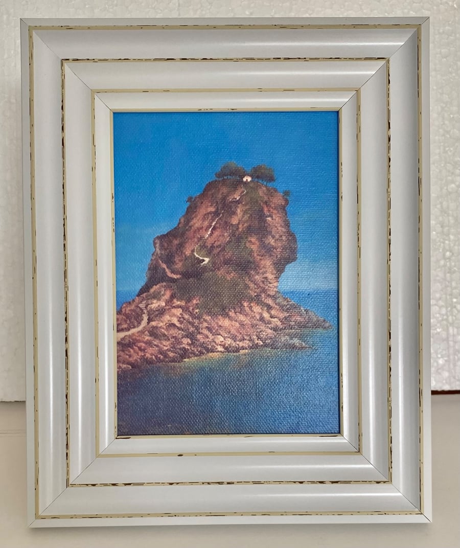 Mama Mia Chapel . Skopelos. Framed Special Edition Canvas Print 