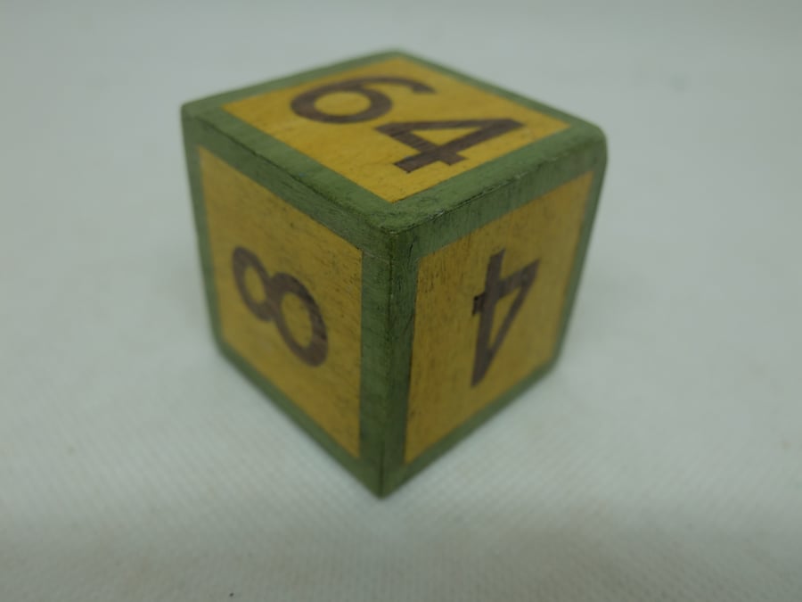 wooden doubling cube, hand-veneered