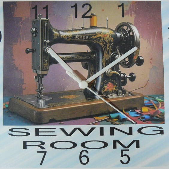 sewing clock sewing machine wall clock craft quilting ,jones vintagesewing