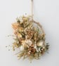 Small neutral natural dried flower rattan wreath hoop hanging - Image 2