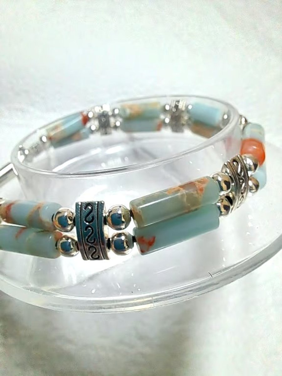 Leather Beaded Bracelet 