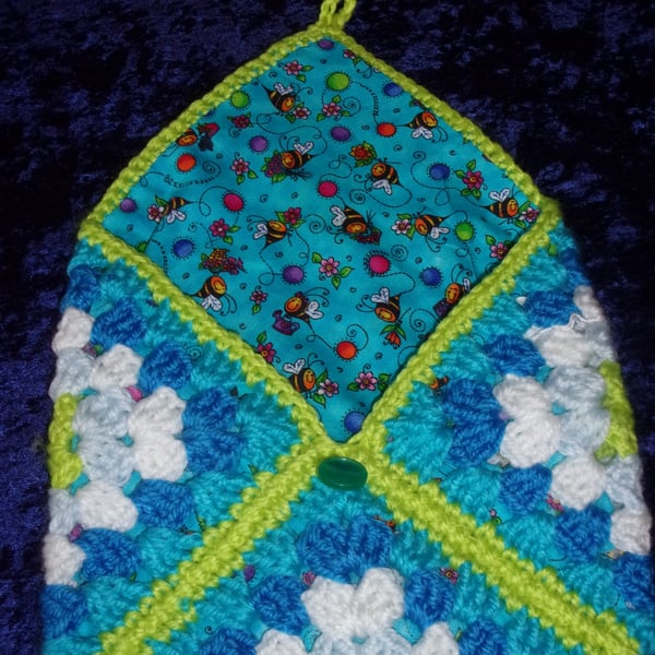 REDUCED PRICE Crocheted Granny Square Envelope Pouch