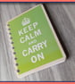 Keep Calm and Carry On poster spiral bound Notebook Green - Image 3