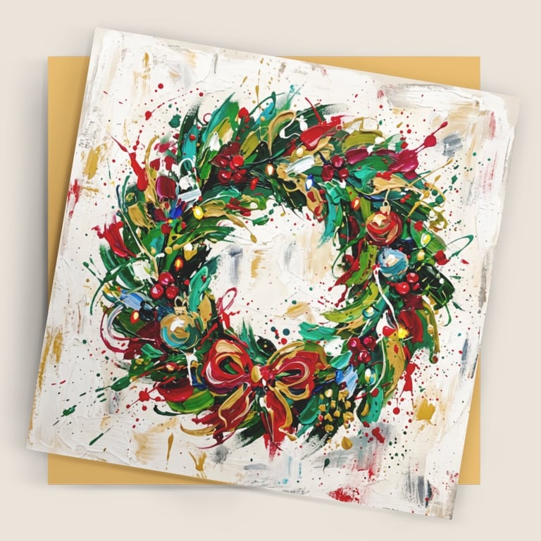 Christmas Wreath – Premium Festive Greeting Card