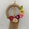 Crochet Primula Mini Wreath - Alternative to a Card