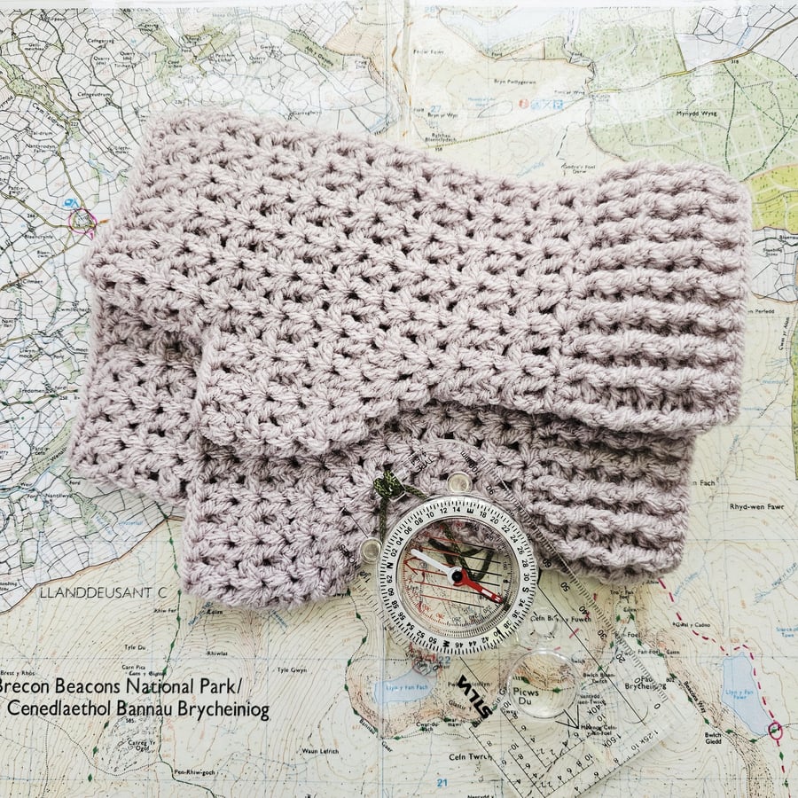 Pastel Pink Fingerless Mitts, Cosy Crochet Wrist Warmers