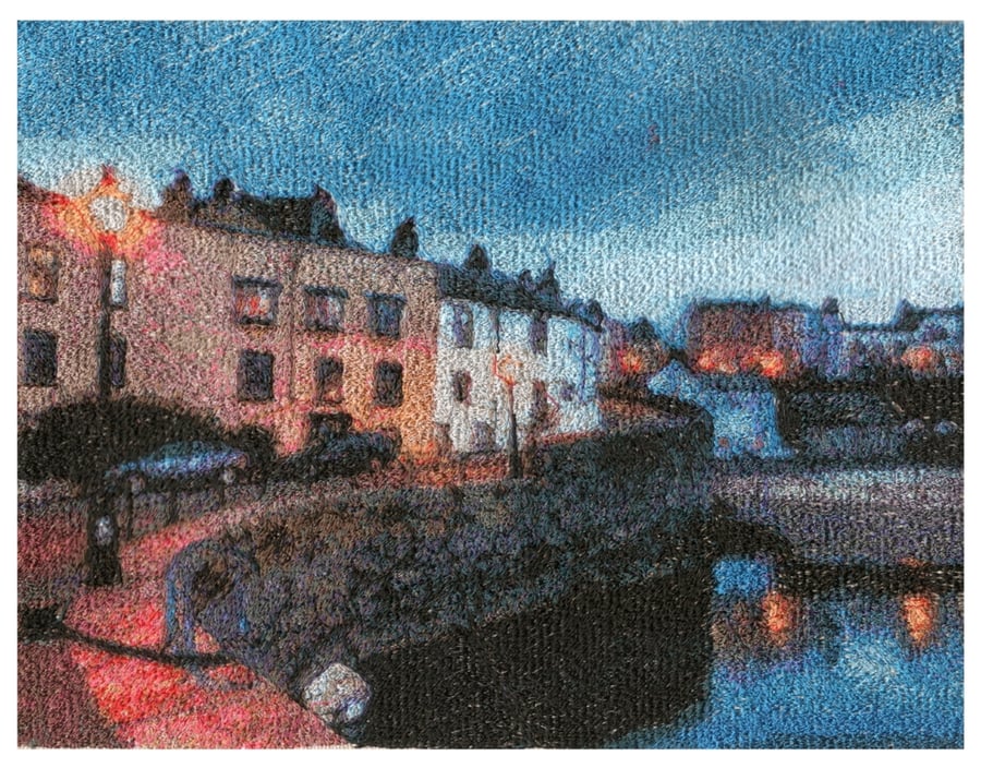 Tenby I. A beautiful, mounted, machine embroidered work of art.