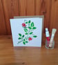 Stencilled Flower Greeting Card - Red Roses