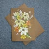 hand painted daisy floral greetings card ( ref F 371.G3 )