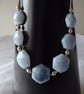 Blue Sky Sterling Silver Necklace featuring Hexagonal blue Opals