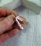 Earrings, Sterling Silver and Copper Heart and Dot Pattern Bar Droppers - Image 3