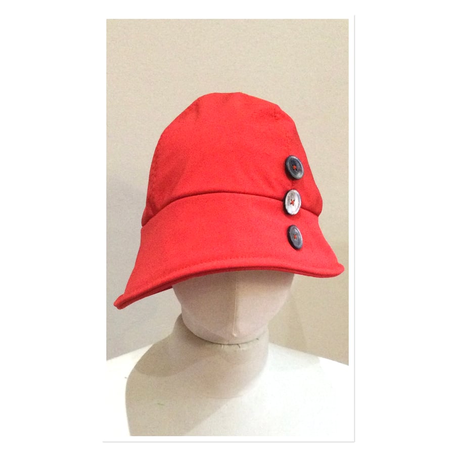 Rain Hat Red Soft Shell