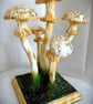 Fantasy Gold flaked clay Toadstool art sculpture - Image 4