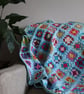 Crochet blanket blue granny squares - Image 1