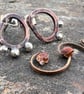 Copper and Silver Mismatched Seed Pod Stud Earrings - Image 3