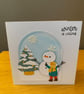 Handmade Christmas Card – Winter is Calling Snowman Card - Image 1