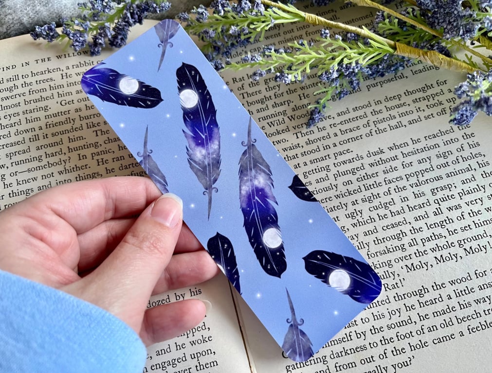Moon and Feather Bookmark