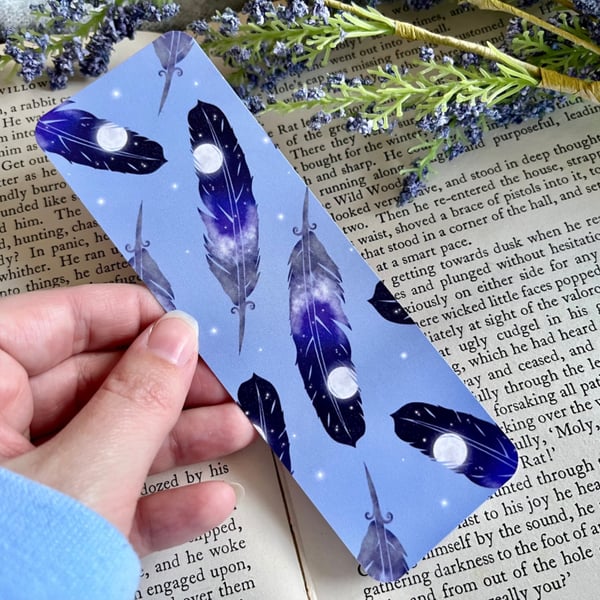 Moon and Feather Bookmark