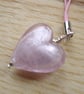 Pink Lampwork Glass Heart Planner Charm - Image 2