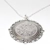 Fancy Pendant 1935 Lucky sixpence 85th Birthday plus a Sterling Silver 18in Chai