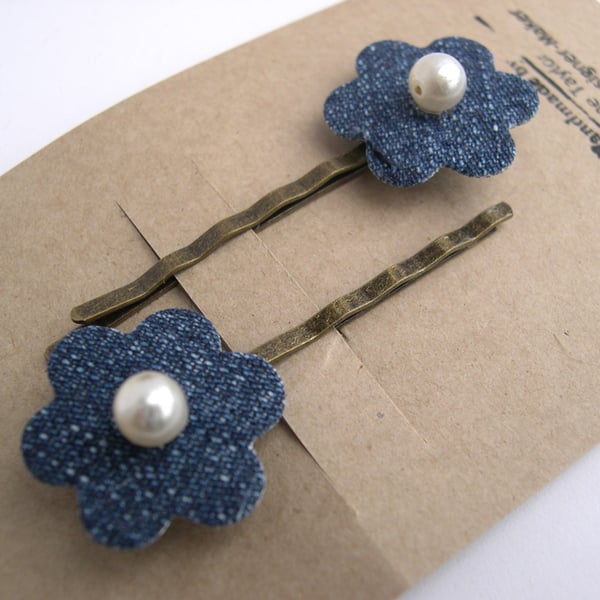 Hardened  Fabric Flower Hairclips
