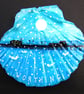 Hand Painted Scallop Shell, Worthing Pier Moon Sea Snow, Christmas Art Painting - Image 3