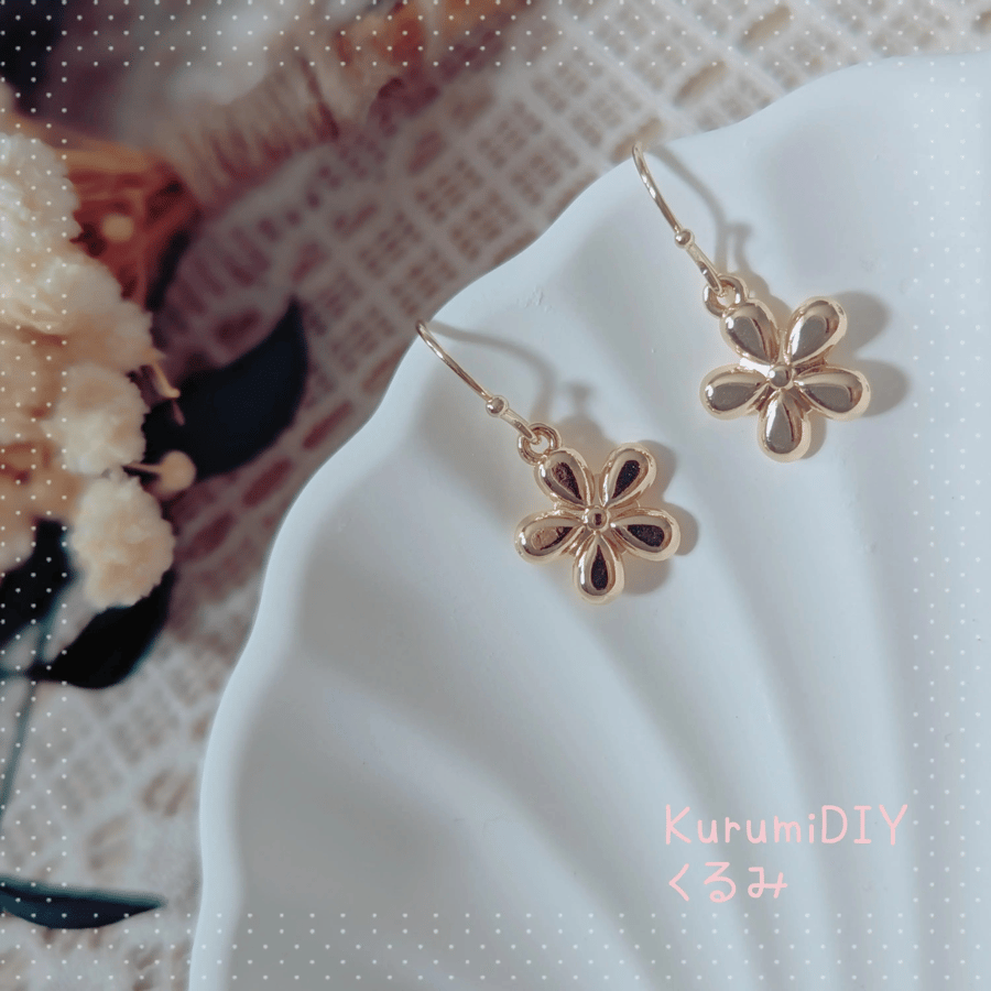 14K Gold Filled Dainty Flower Drop Earrings