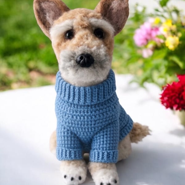 Handcrafted custom dog replica made to look like your dog using a photo for ref.