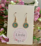 Blue Flower Dangle Earrings, Enamel Floral Charms, Handmade Jewellery - Image 6