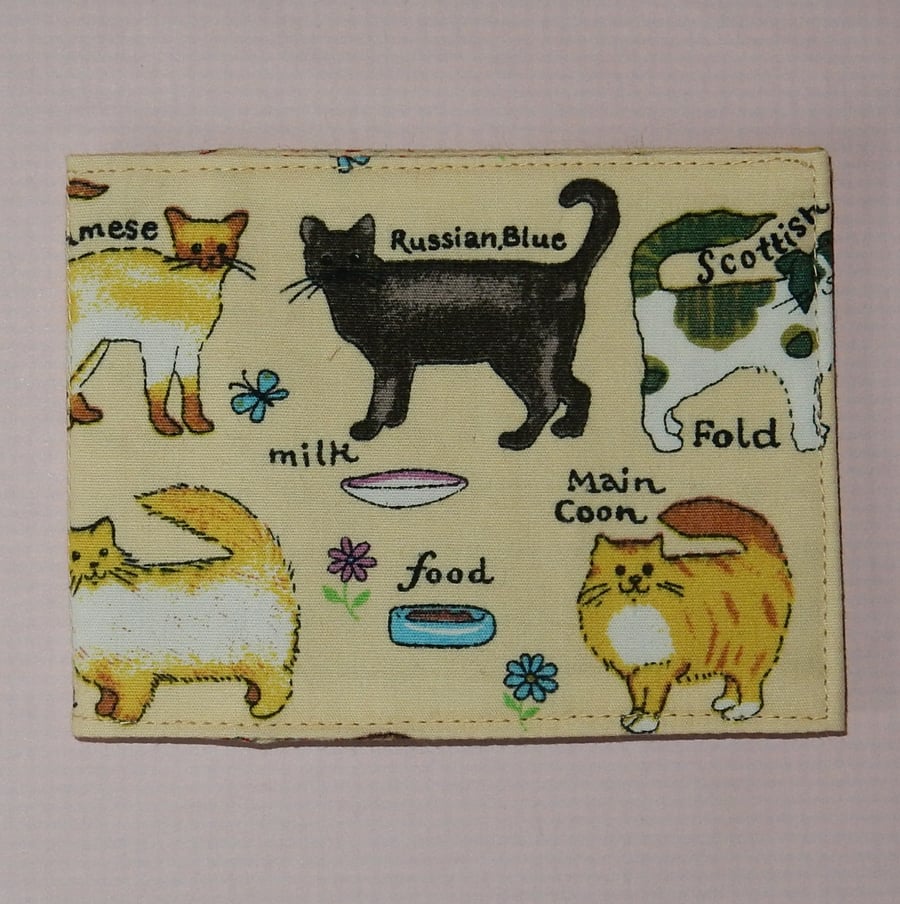 Card wallet cats on cream