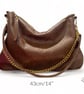 Handbag - Copper Brown Leather Shoulder Bag with Chain - Mother’s Day Gift  - Image 10