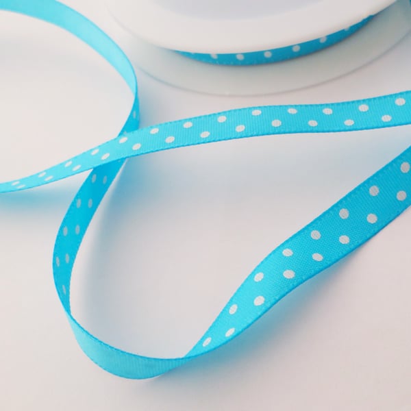 Polka dot Satin ribbon 10mm wide x 5 metres 