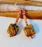 Red Creek Jasper Earrings With Copper - Handmade In Devon - Image 3