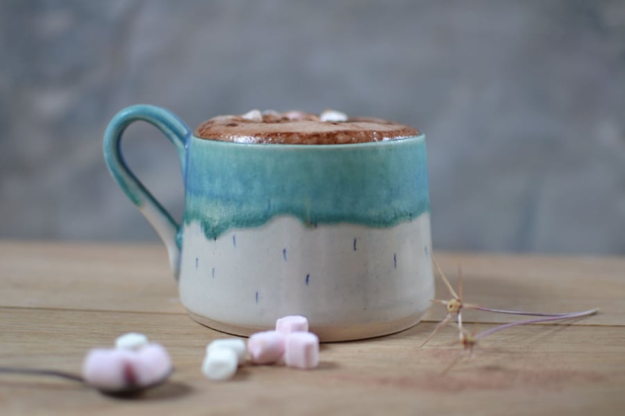 Handmade Ceramic Cup and Hot Chocolate Gift set for One