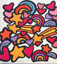 Hearts, stars and rainbows sparkly sticker set