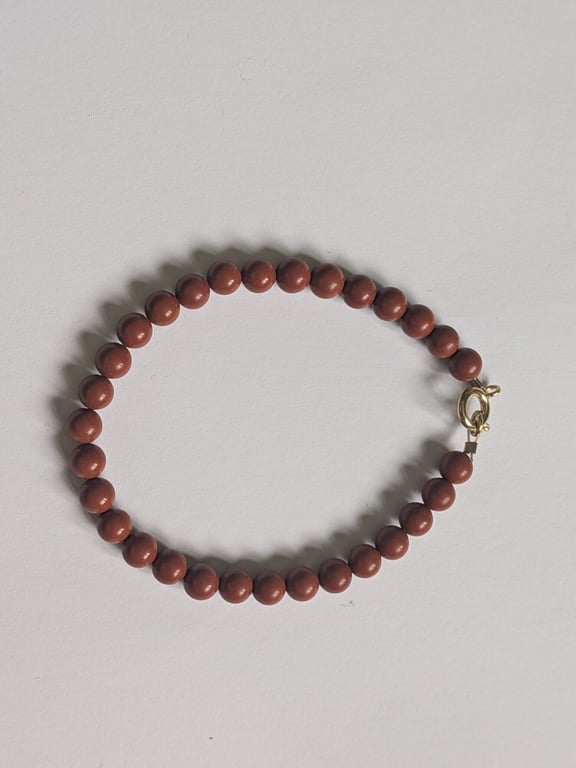 Red Jasper Semi Precious Bead Bracelet