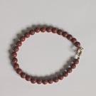Red Jasper Semi Precious Bead Bracelet