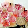 Pink translucent  lucite leaves - 10pcs