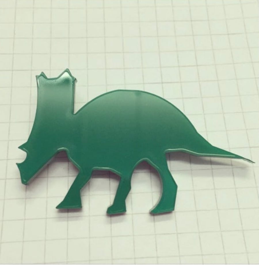 Triceratops Brooch